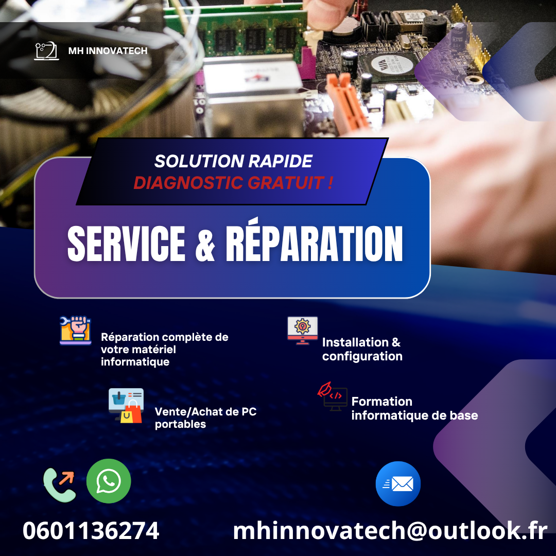 blue purple minimalist computer service and repair instagram post